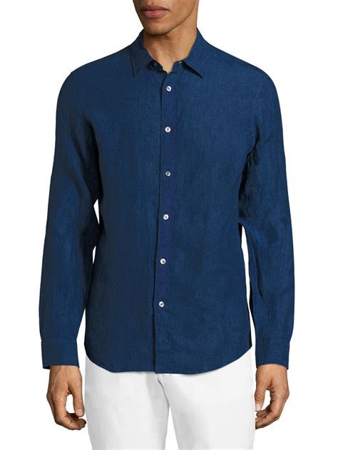 michael kors linen|michael kors men's stretch shirt.